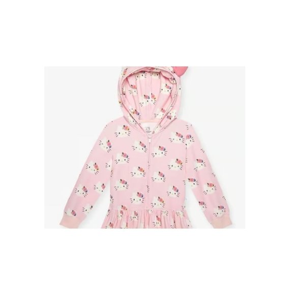 NWT Hello kitty pastel pink reversible‎ zippered jacket size 3-6 months